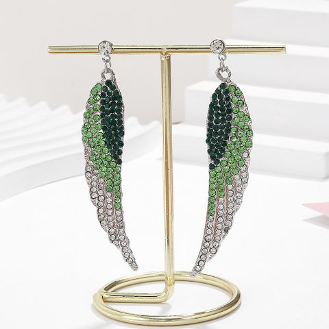 Retro Lady Novelty Wings Plating Alloy Artificial Gemstones Earrings