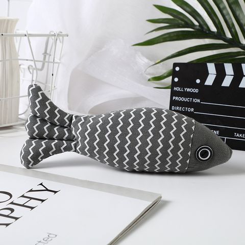 Cute Plush Simulation Fish Cat Teaser Toy