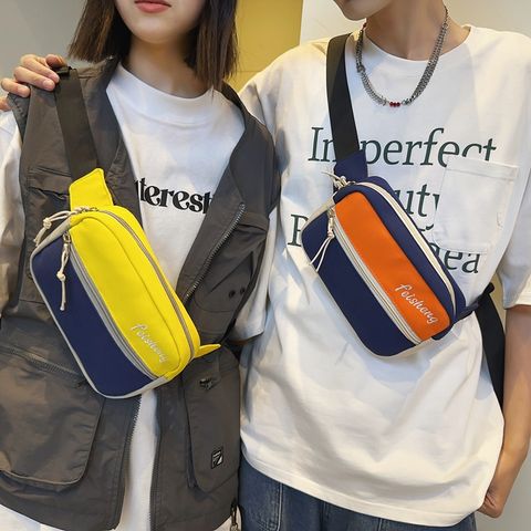 Unisex Classic Style Streetwear Color Block Nylon Waist Bags