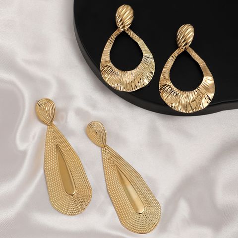 1 Pair Casual Simple Style Classic Style Water Droplets Alloy Drop Earrings