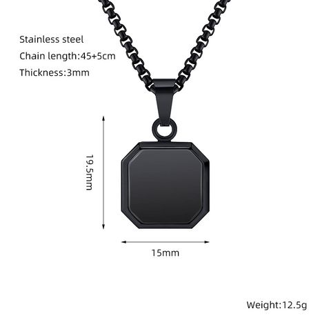 304 Stainless Steel Casual Simple Style Plating Geometric Natural Stone Pendant Necklace