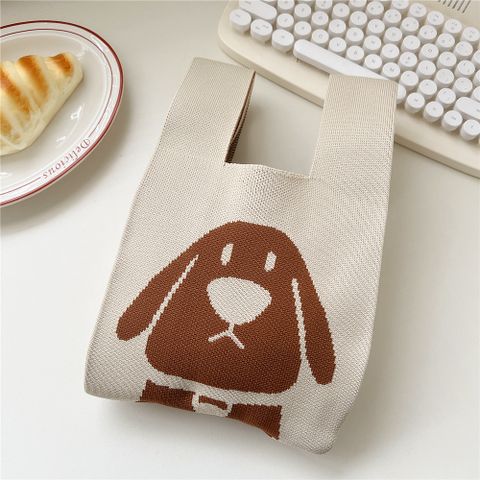 Women's Small Knit Animal Cartoon Cute Open Handbag