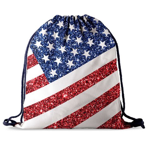 Waterproof National Flag Travel Street Drawstring Backpack
