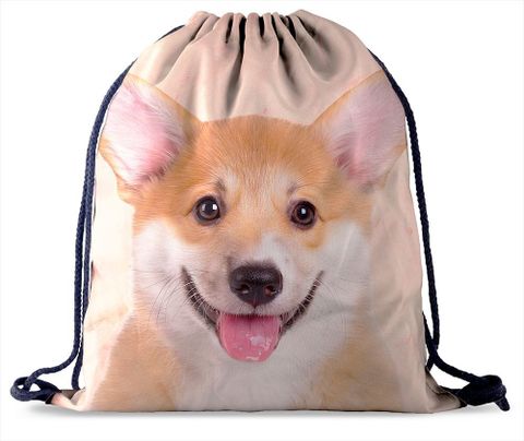 Waterproof Animal Letter Casual Daily Drawstring Backpack
