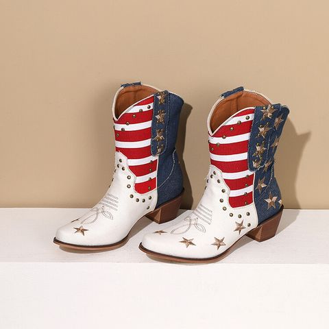 Women's Ethnic Style Usa Round Toe Classic Boots
