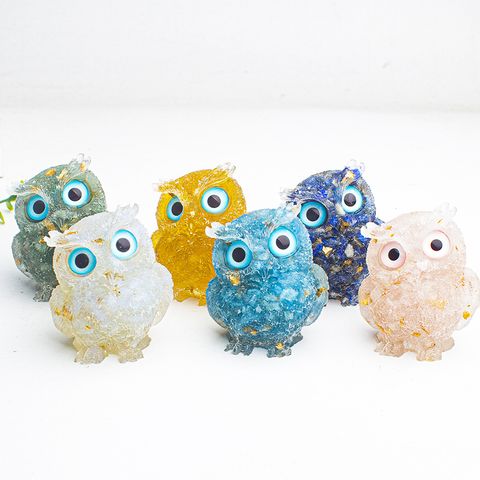 Cute Simple Style Owl Gem Crystal Agate Ornaments Artificial Decorations