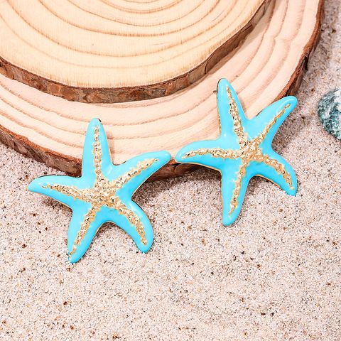 1 Pair Simple Style Classic Style Starfish Alloy Ear Studs