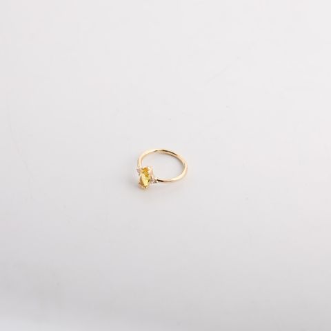 Glass Copper 18K Gold Plated Elegant Modern Style Classic Style Plating Inlay Geometric Birthstone Rings