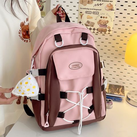 One Size Waterproof 20 Inch Solid Color School Daily School Backpack