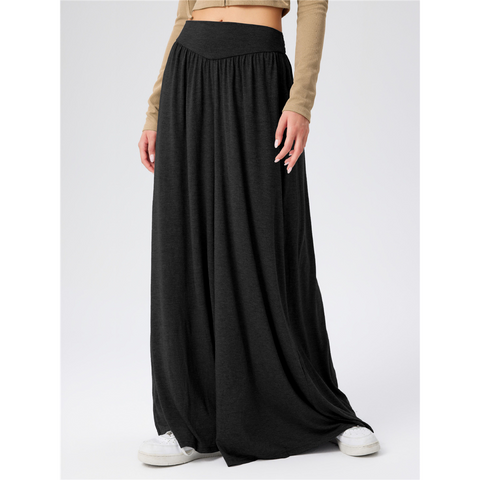 Women's Daily Simple Style Solid Color Full Length Casual Pants Wide Leg Pants