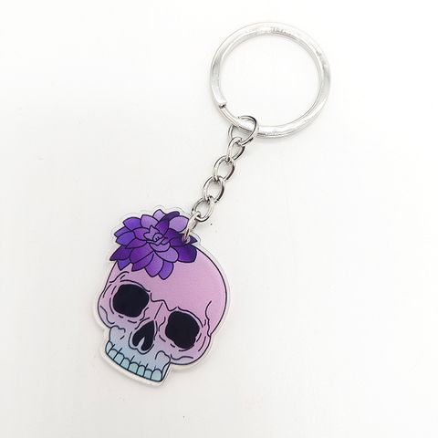 Exaggerated Funny Skull Arylic Alloy Halloween Bag Pendant Keychain