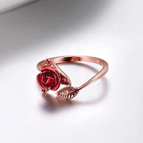 IG Style Lady Classic Style Rose Alloy Women's Open Rings
