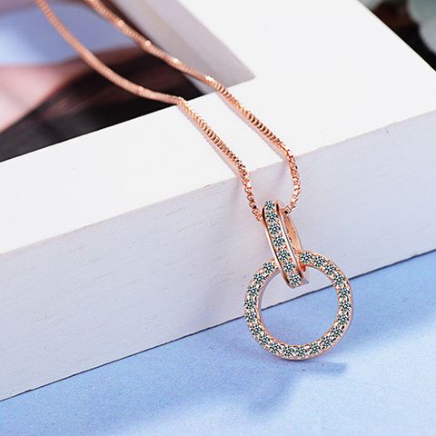 Copper Basic Geometric Solid Color Pendant Necklace