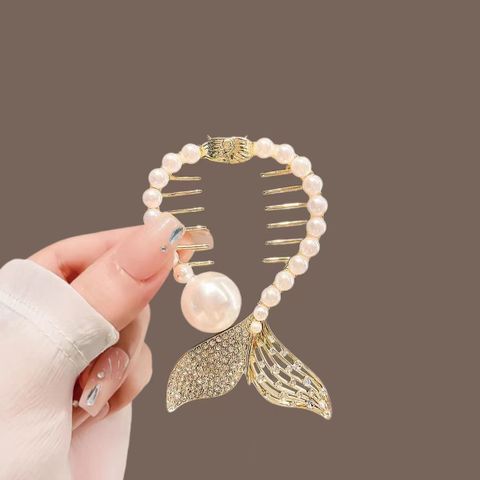Women's Elegant Lady Streetwear Tassel Flower Butterfly Alloy Plating Inlay Artificial Pearls Hair Claws