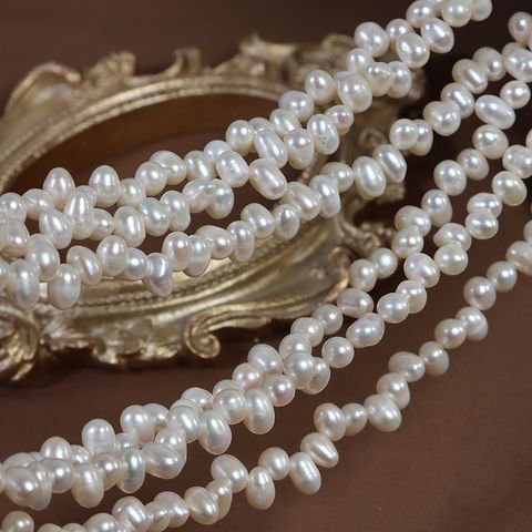 About 70 Pieces Per Pack Diameter 4mm Diameter 5mm Hole Under 1mm Freshwater Pearl Irregular Beads
