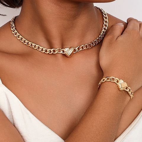 Simple Style Heart Shape Alloy Women's Jewelry Set