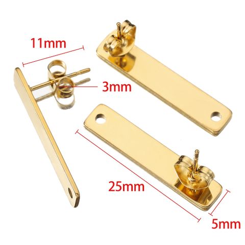10 PCS/Package 304 Stainless Steel Gold Plated Solid Color Jewelry Buckle