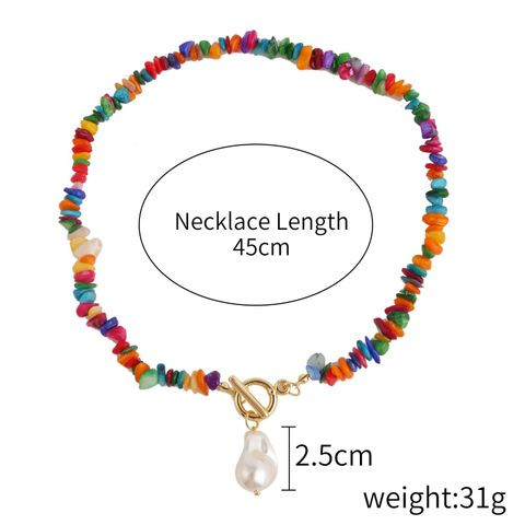 Ethnic Style Irregular Turquoise Beaded Women's Bracelets Necklace