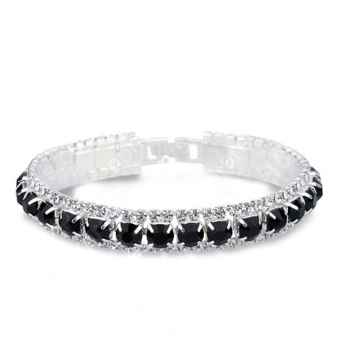 Simple Style Shiny Round Rhinestone Inlay Rhinestones Women's Bracelets