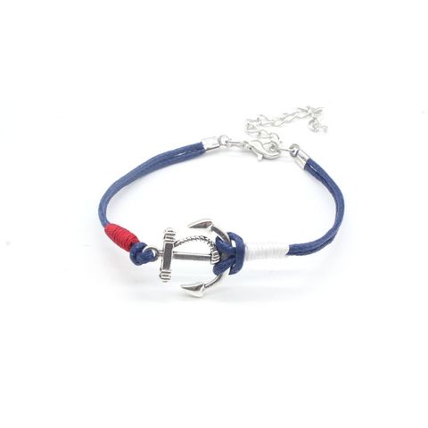 Casual Simple Style Anchor Pu Leather Alloy Unisex Bracelets