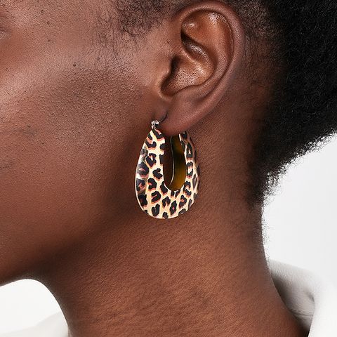1 Pair Simple Style Classic Style Leopard Alloy Earrings