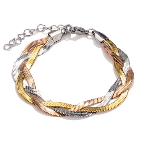 304 Stainless Steel Casual Simple Style Plating Braid Geometric Bracelets Necklace