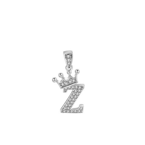 1 Piece Sterling Silver Zircon Letter Pendant