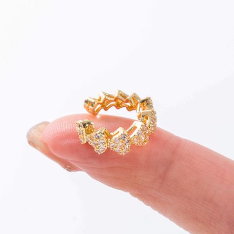 1 Piece Ear Cartilage Rings & Studs Simple Style Classic Style Heart Shape Butterfly Bow Knot Copper Inlay Zircon Ear Cartilage Rings & Studs
