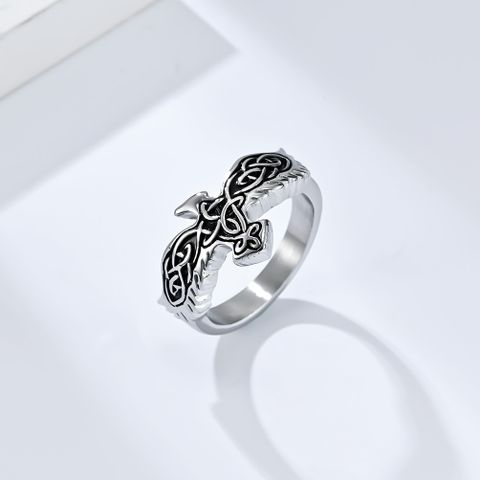 Basic Modern Style Classic Style Plaid Eagle 304 Stainless Steel 18K Gold Plated Unisex Rings