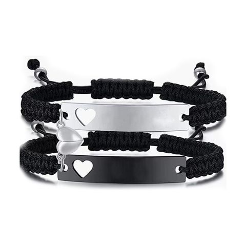 Casual Letter Stainless Steel Rope Couple Bracelets