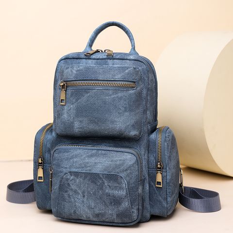 Solid Color Casual School Daily School Backpack