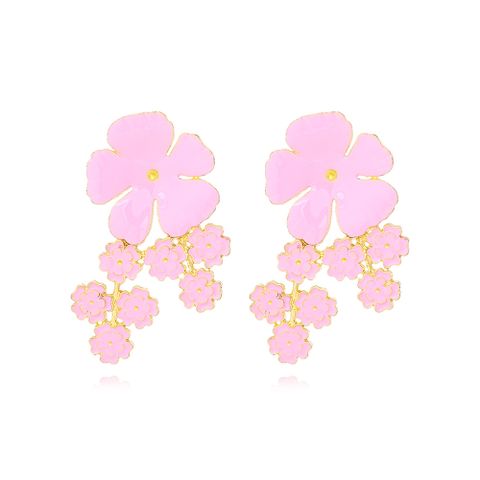 1 Pair IG Style Sweet Flower Enamel Zinc Alloy Ear Studs