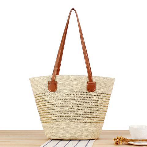 Women's Vacation Beach Solid Color Paper Shopping Bags