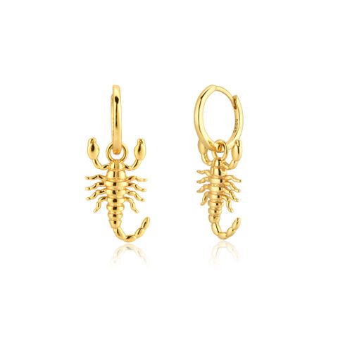 1 Pair Simple Style Cool Style Scorpion Sterling Silver 18K Gold Plated Drop Earrings