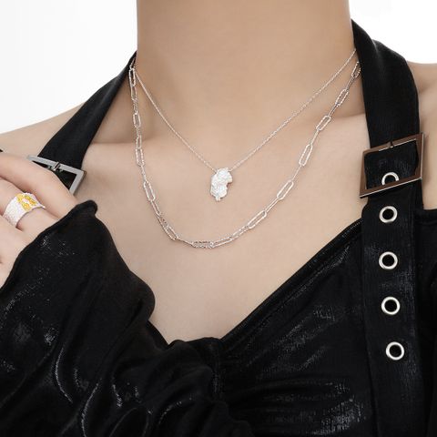 Sterling Silver Gold Plated Simple Style Classic Style Plating Ruched Solid Color Pendant Necklace