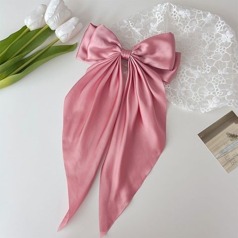 Women's Elegant Bow Knot Cloth Tassel Pleated Hair Clip