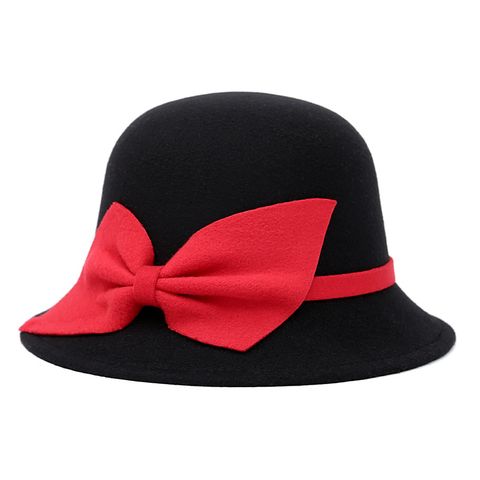 Women's Casual Elegant Retro Bow Knot Wide Eaves Fedora Hat