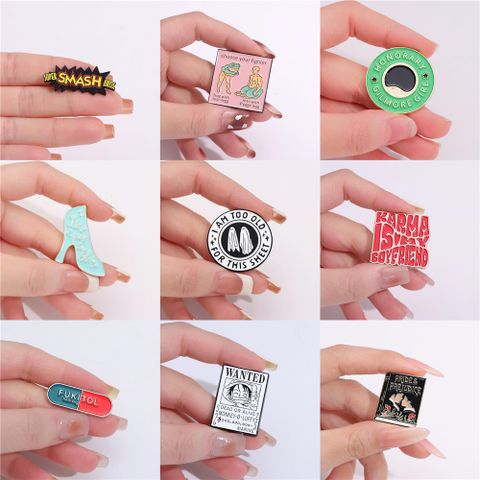Cartoon Style Modern Style Classic Style Geometric Cartoon Character Letter Alloy Stamping Stoving Varnish Plating Unisex Brooches
