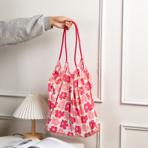 Women's Basic Classic Style Flower Polyester Shopping Bags