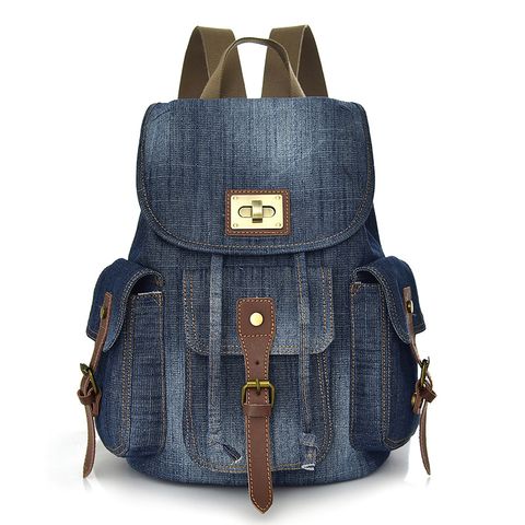 Solid Color Casual Travel School Backpack