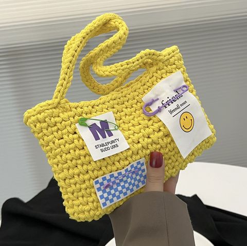 Women's Small Braid Letter Streetwear Weave Magnetic Buckle Handbag