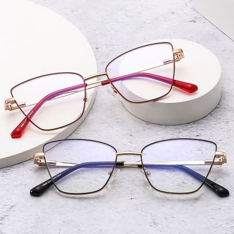 Casual Simple Style Solid Color Ac Cat Eye Full Frame Optical Glasses