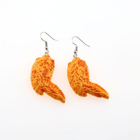 1 Pair Casual Simple Style French Fries Chicken Wings Chicken Alloy Resin Drop Earrings