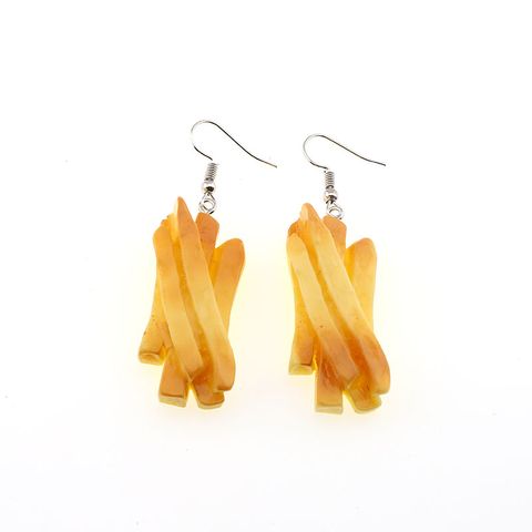 1 Pair Casual Simple Style French Fries Chicken Wings Chicken Alloy Resin Drop Earrings