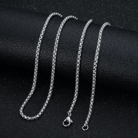 Hip-Hop Solid Color 304 Stainless Steel Inlay Zircon Men's Pendant Necklace