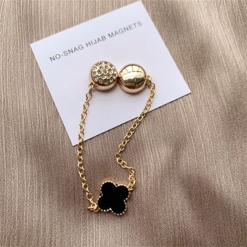 Metal Nickel Alloy Simple Style Plating Four Leaf Clover Jewelry Accessories