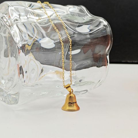 Copper Gold Plated Simple Style Classic Style Plating Bell Pendant Necklace