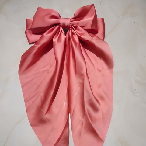 Women's Simple Style Solid Color Bow Knot Satin Handmade Hair Clip