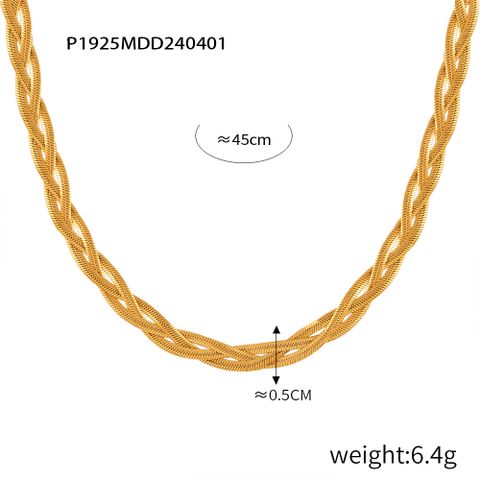 304 Stainless Steel 18K Gold Plated Casual Simple Style Layered Plating Chain Solid Color Rings Earrings Necklace