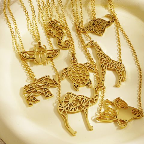 304 Stainless Steel Simple Style Plating Animal Pendant Necklace